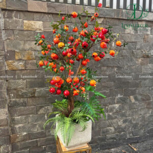 Cây lựu đỏ cao 140cm kèm chậu